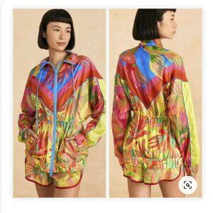 NWT FARM RIO Mixed Painted Birds Windbreaker